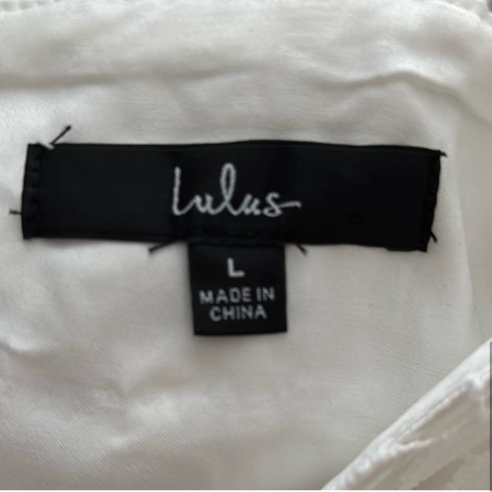 Lulu's White Sleeveless V-Neck A-Line Midi Dress #51 - Picture 3 of 6